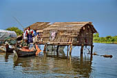 From Siem Reap to Battambang - boat trip along the river Stung Sangker, stilted house